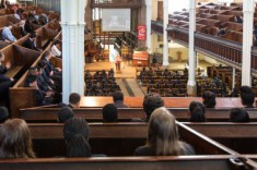 Photo of students in assembly at St Matthew's Church