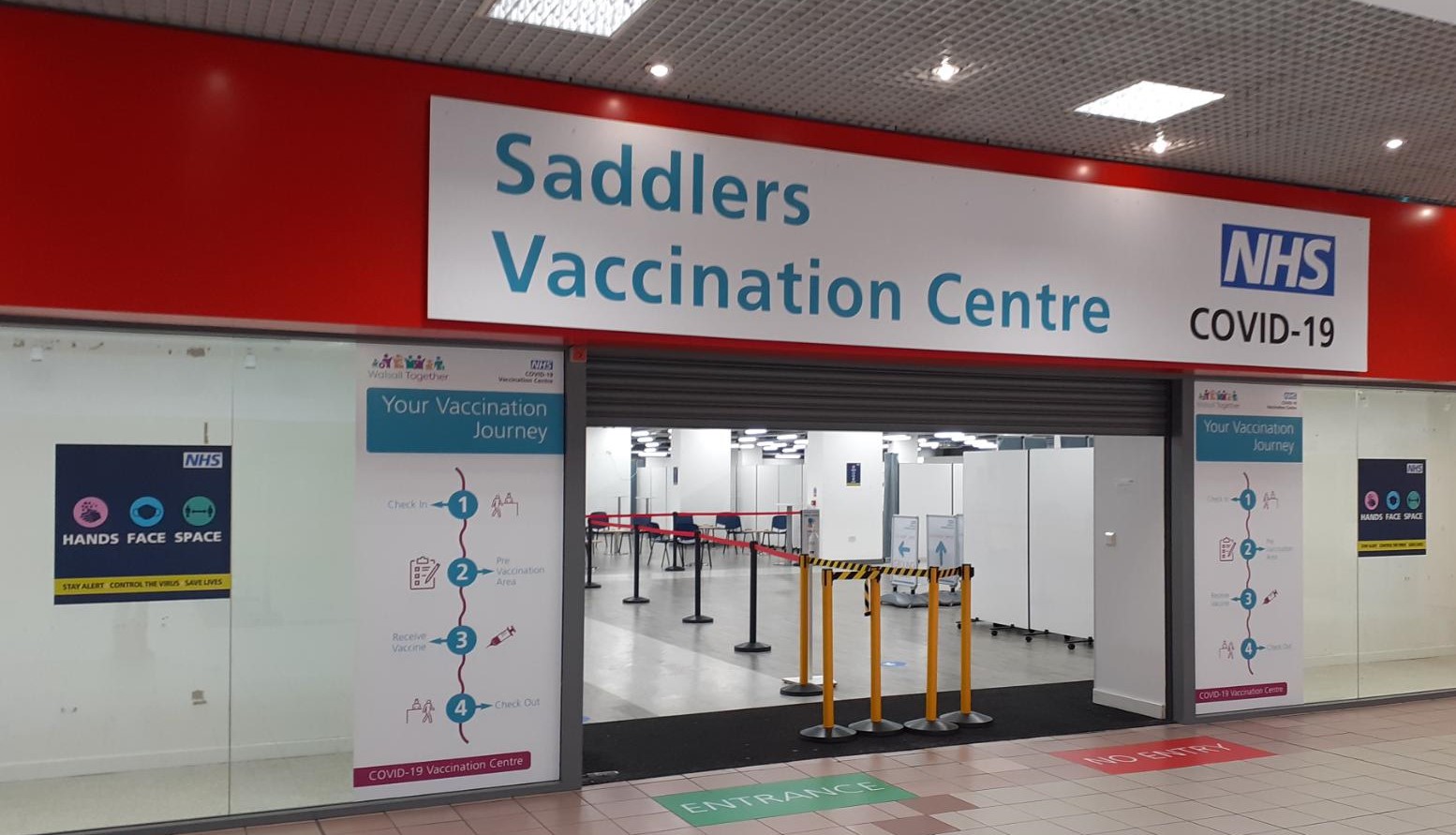 an image of saddlers vaccination centre in Walsall