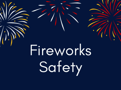 Fireworks safety banner.
