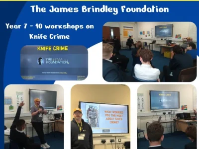 Pupils taking part in Knife Crime Awareness Workshop. James Brindley Foundation.
