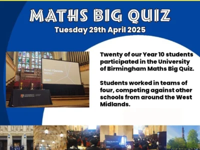 Pictures of students in Birmingham at the Big Maths Quiz.