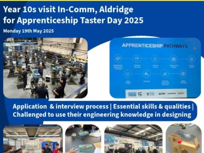 Pictures from Apprenticeship Taster Day. Machinery and students.