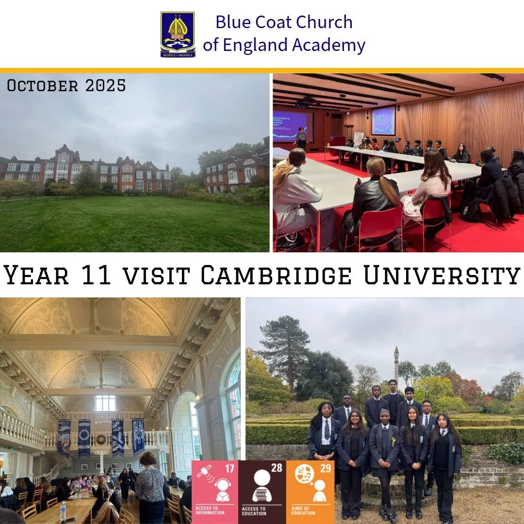 Picture of Cambridge University campus, students in a lecture hall and in the grounds